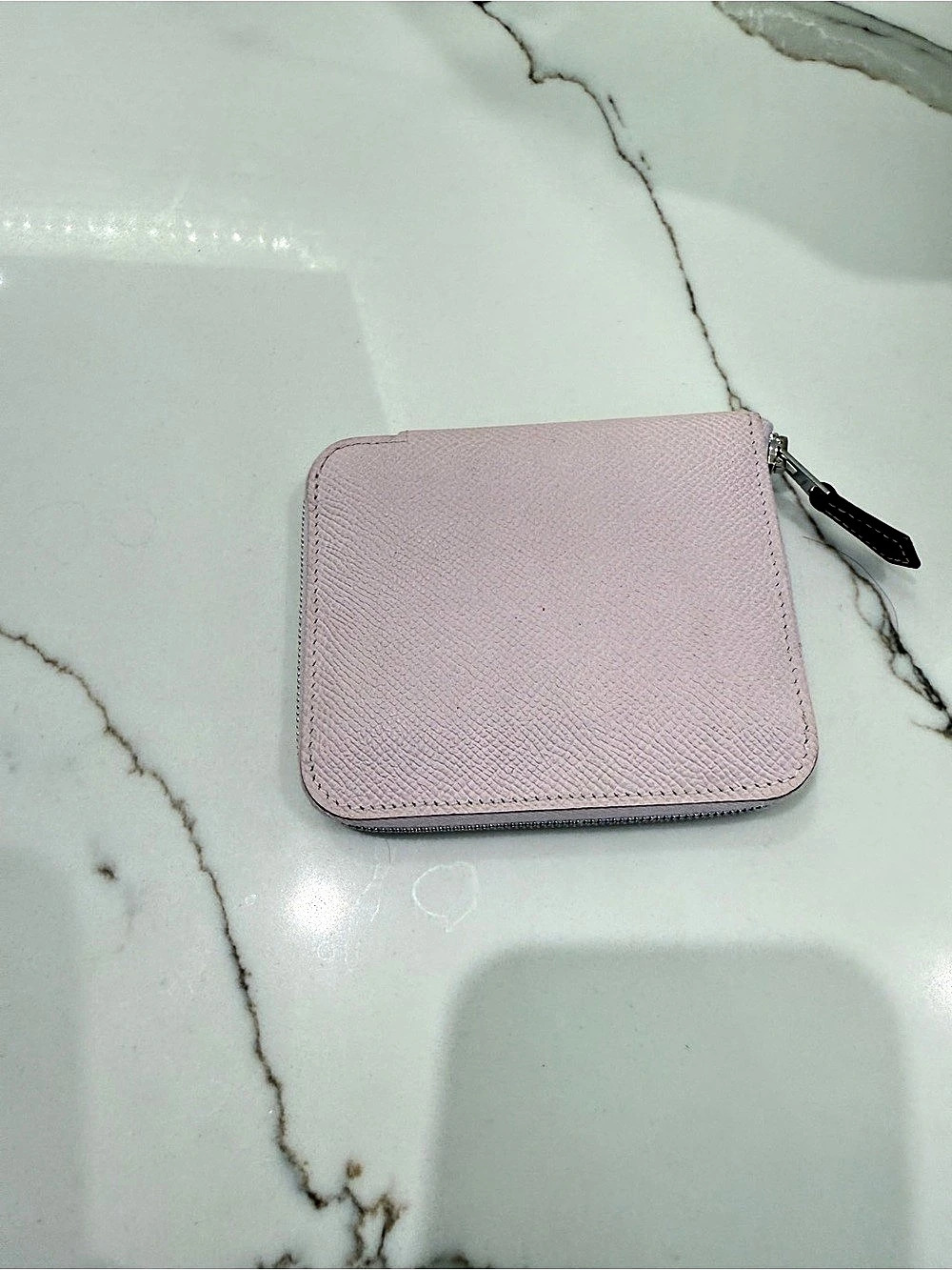 Hermes Silk ‘n Zip-Around Wallet in Pink & Blue Pre-owned